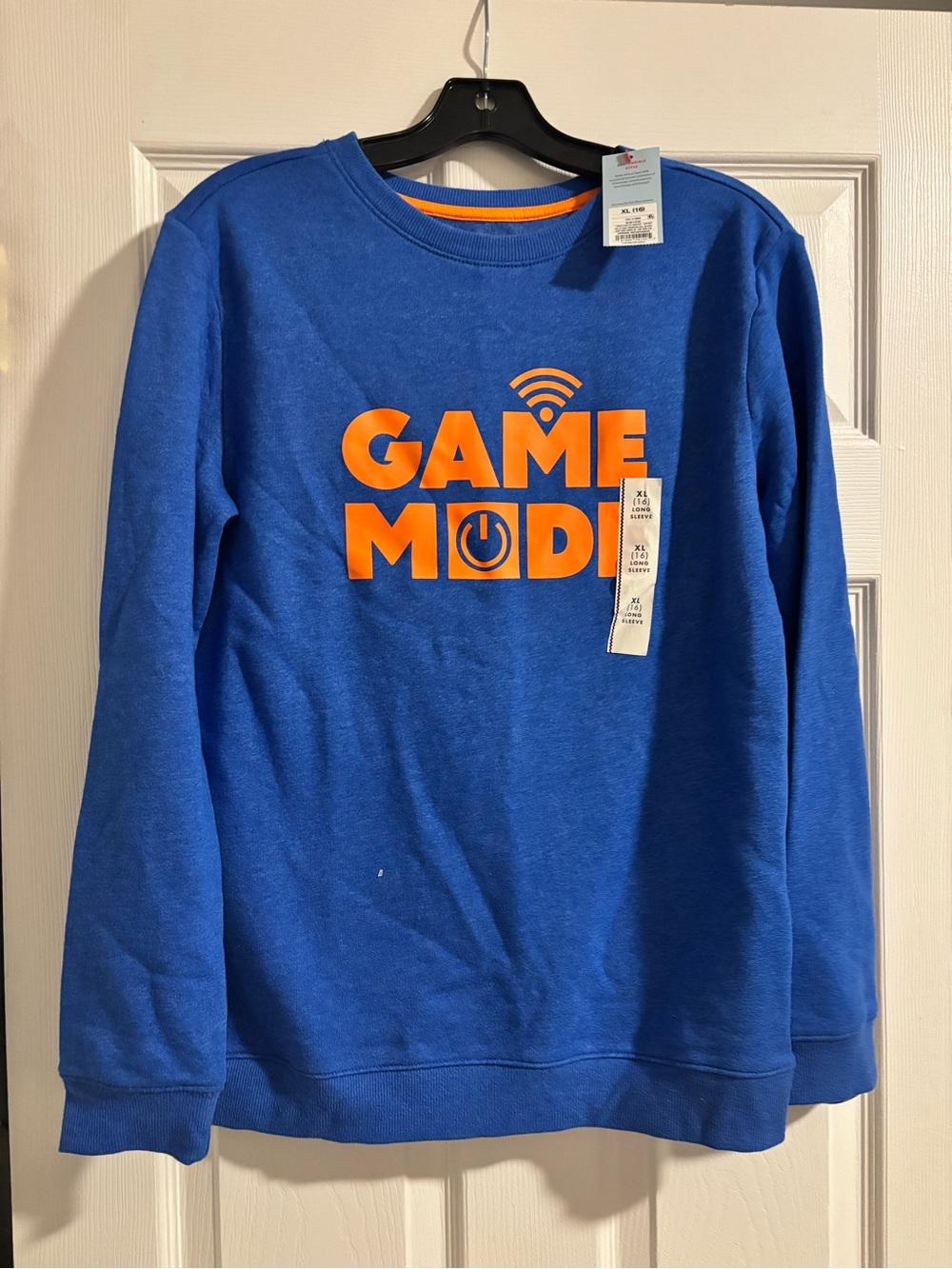 Cat & Jack Blue Sweatshirt with Orange GAME MODE Print